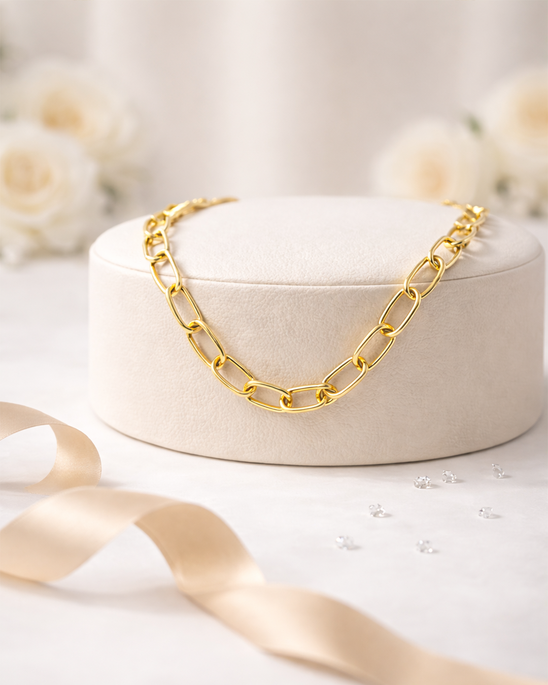 ✨ choker elos ovais lisos banhados