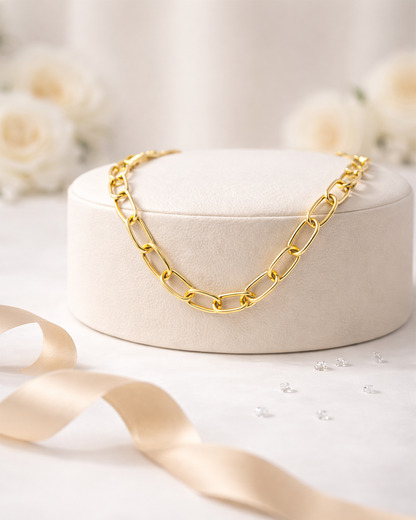 ✨ choker elos ovais lisos banhados