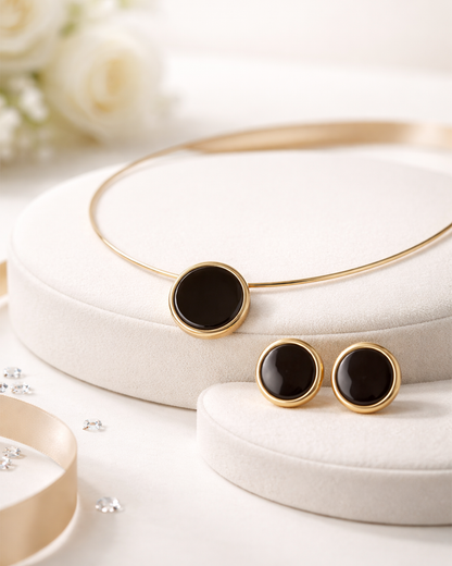 ✨ brinco circular resinado banhado a ouro 18k