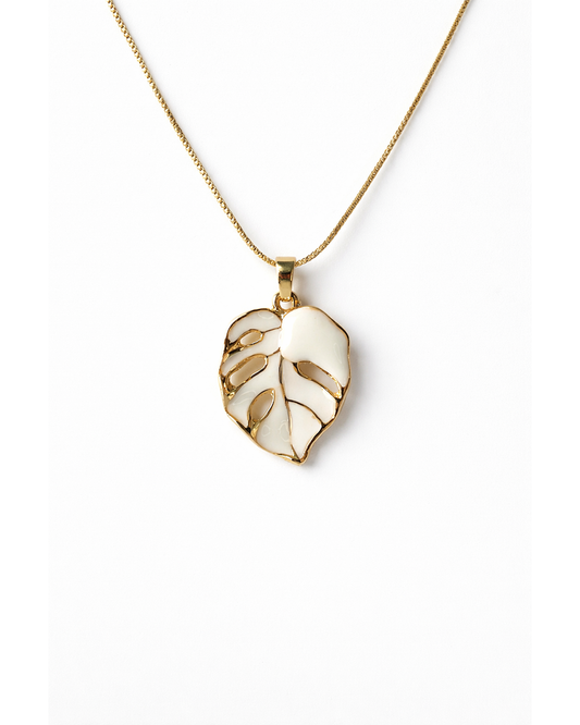 ✨colar pingente de folha banhado ouro 18k