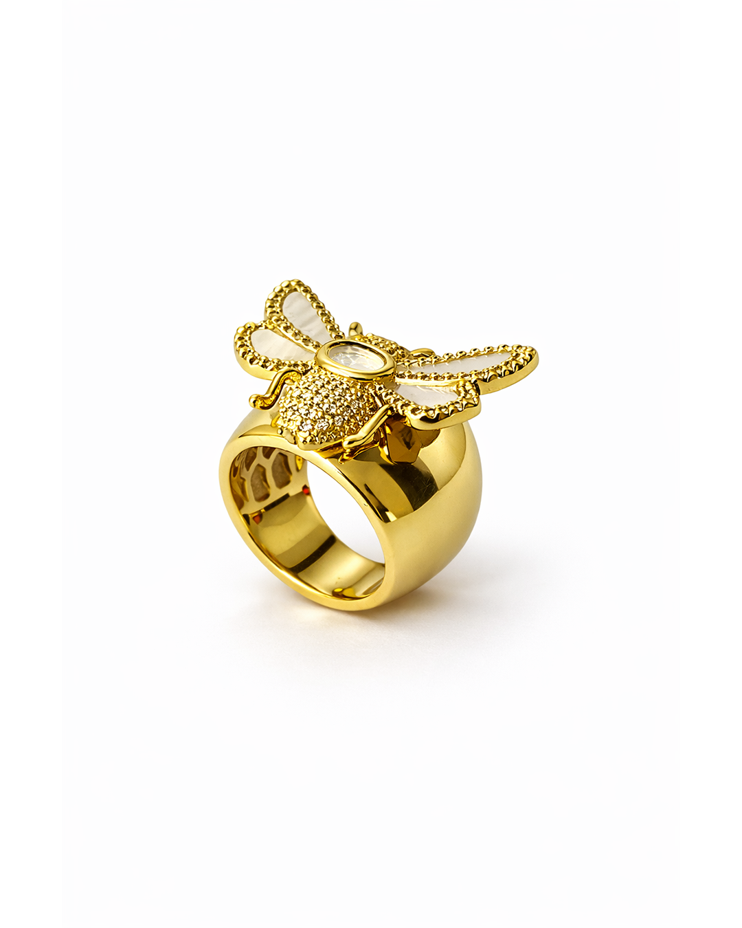 ✨ Anel regulável abelha em Ouro 18k