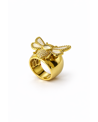 ✨ Anel regulável abelha em Ouro 18k