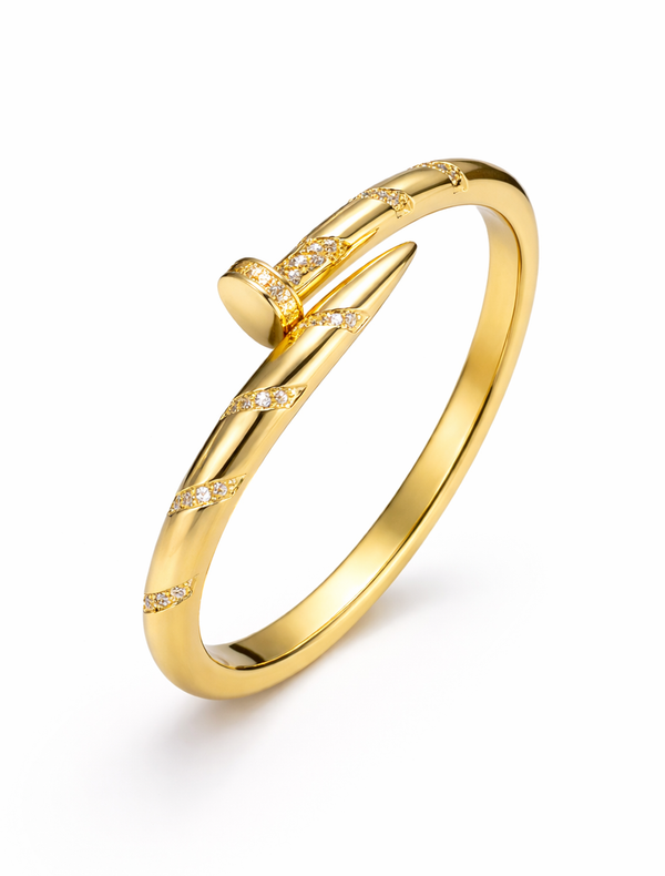 ✨ Bracelete articulado com detalhes cravejados em Ouro 18k